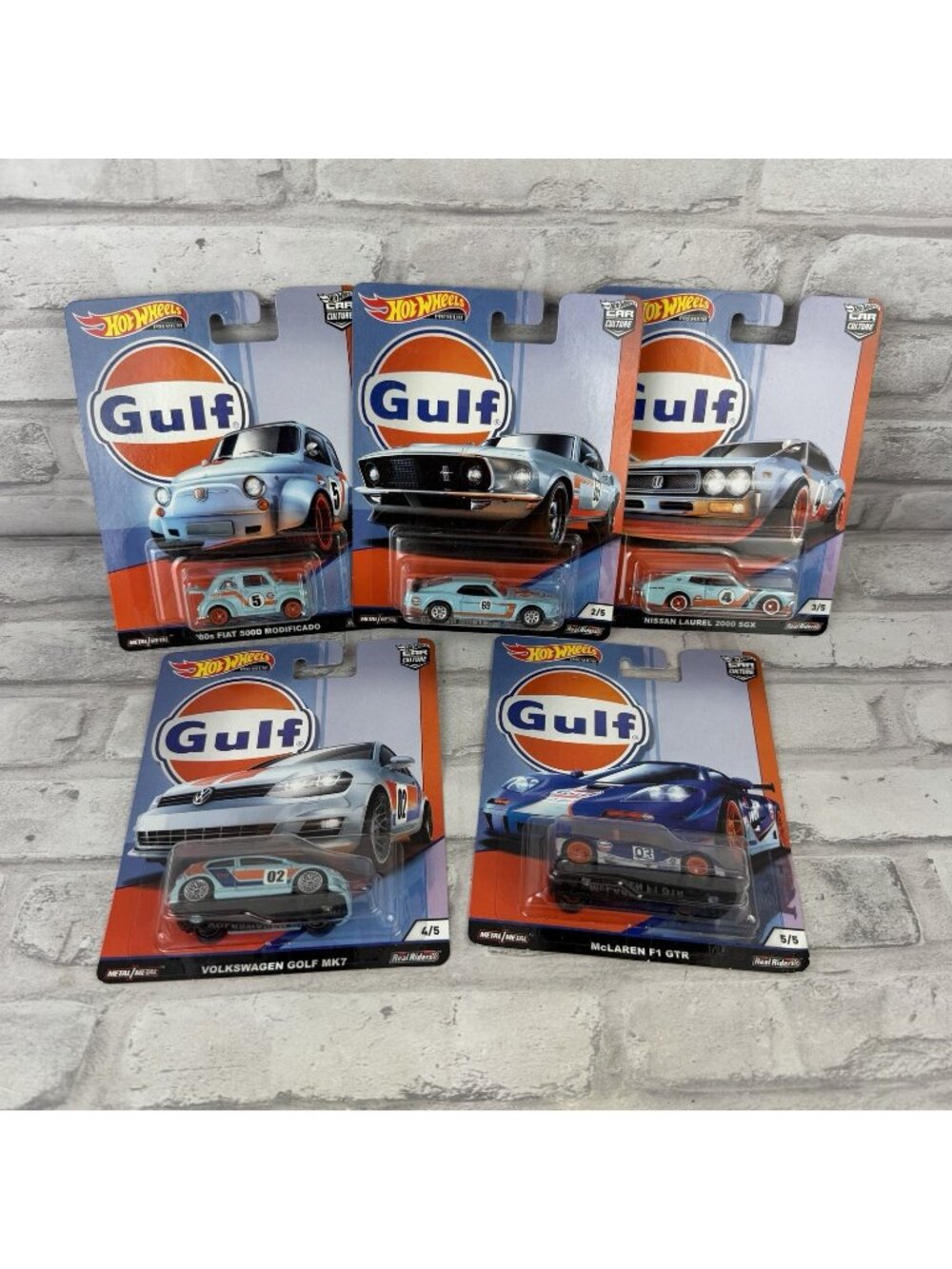 Hot Wheels 2018 Premium Car Culture GULF SET Real Riders Complete Set of 5